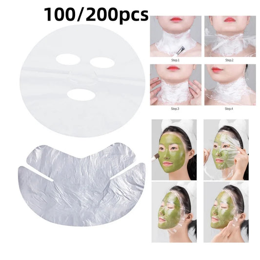Disposable Facial Mask Wrap – Transparent Face & Neck Beauty Film