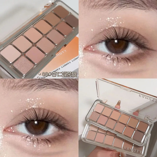 12-Color Matte Eyeshadow Palette – Earth Tone Long Lasting Makeup