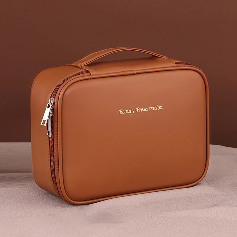 Large Capacity Cosmetic Bag with Adjustable Dividers
