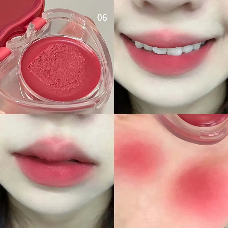 HERORANGE Lip & Cheek Mud – Matte Cream Blush with Brush