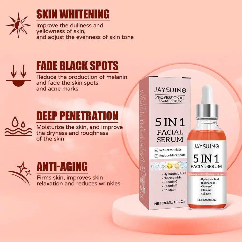 5-in-1 Face Serum – Vitamin C & Hyaluronic Acid Brightening Care