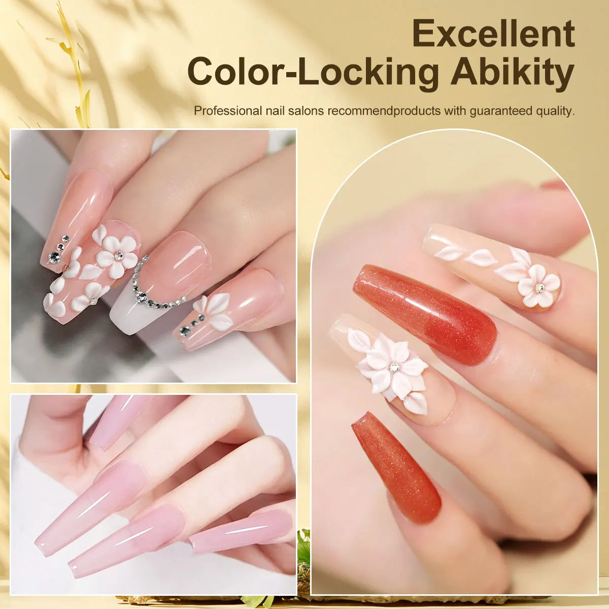 LIMEGIRL Acrylic Nail Powder Set – 5 Colors Professional Extension