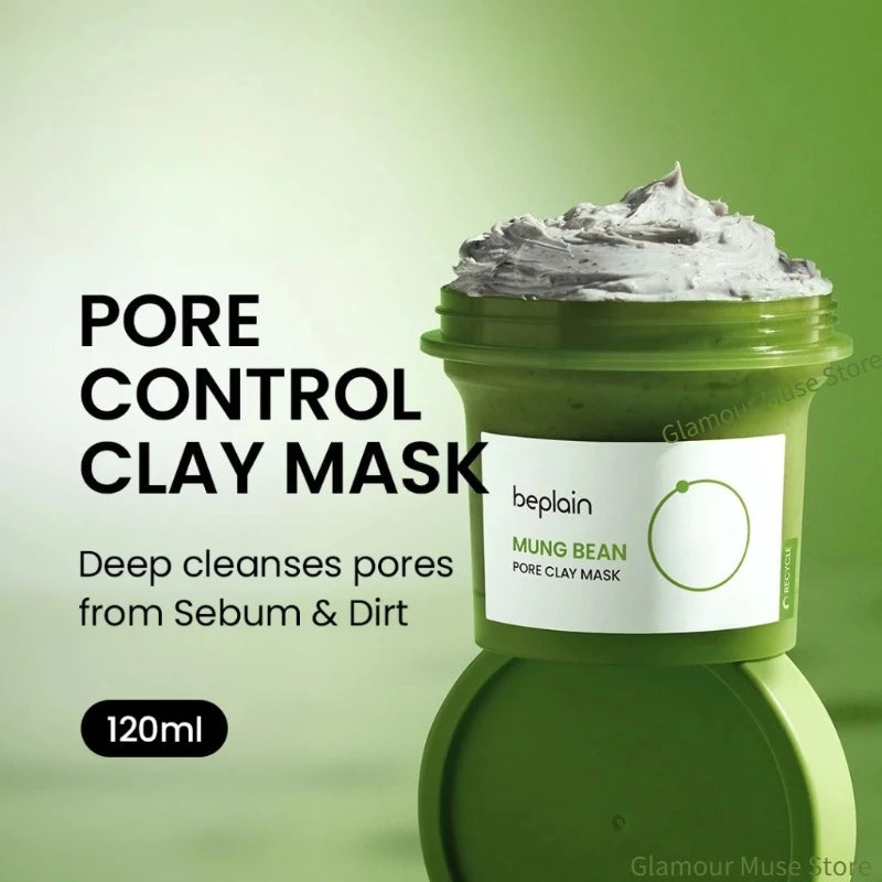 BEPLAIN Mung Bean Pore Serum, Cleansing Oil, Foam & Clay Mask Set
