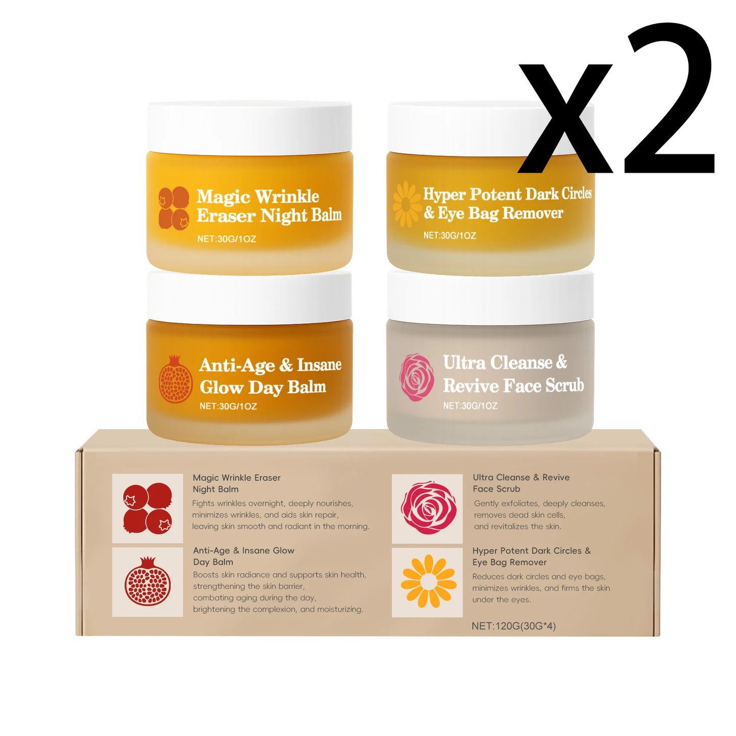 Day & Night Skincare Set – Moisturizing, Repairing & Brightening Face & Eye Care