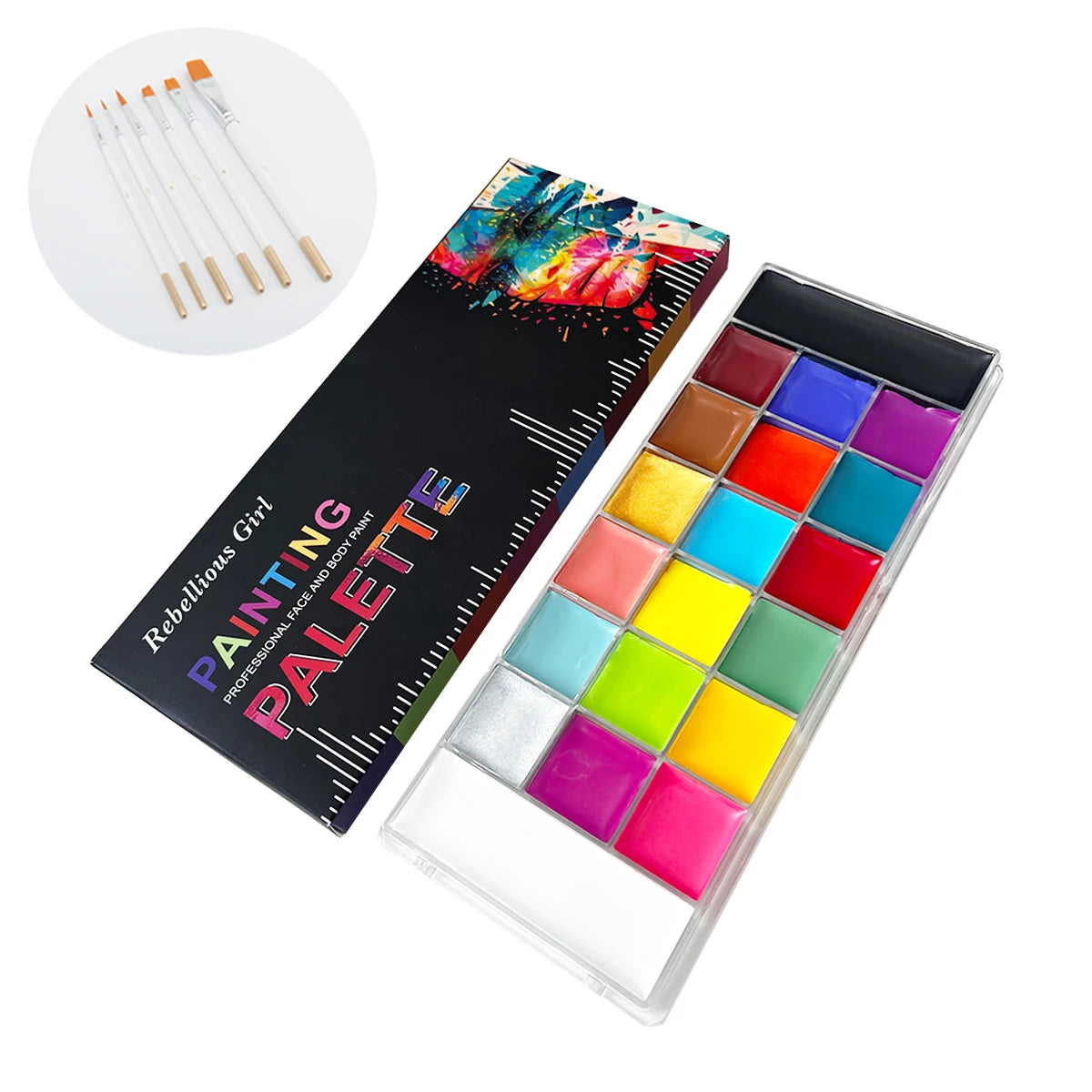 Surnelia Artist-Pro: 20-Color Face & Body Paint Palette