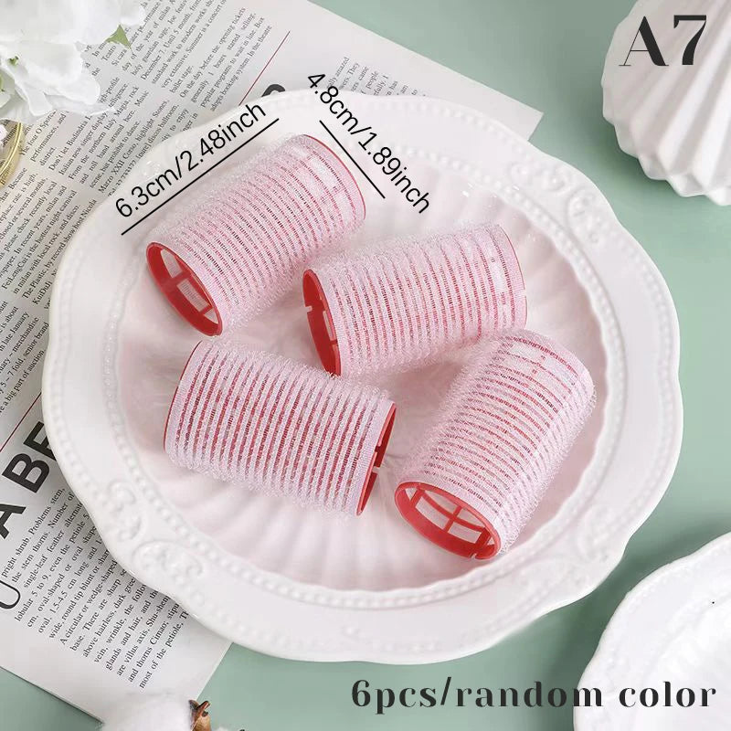 6pcs Self-Grip Hair Roller Set – Heatless Curling Rollers