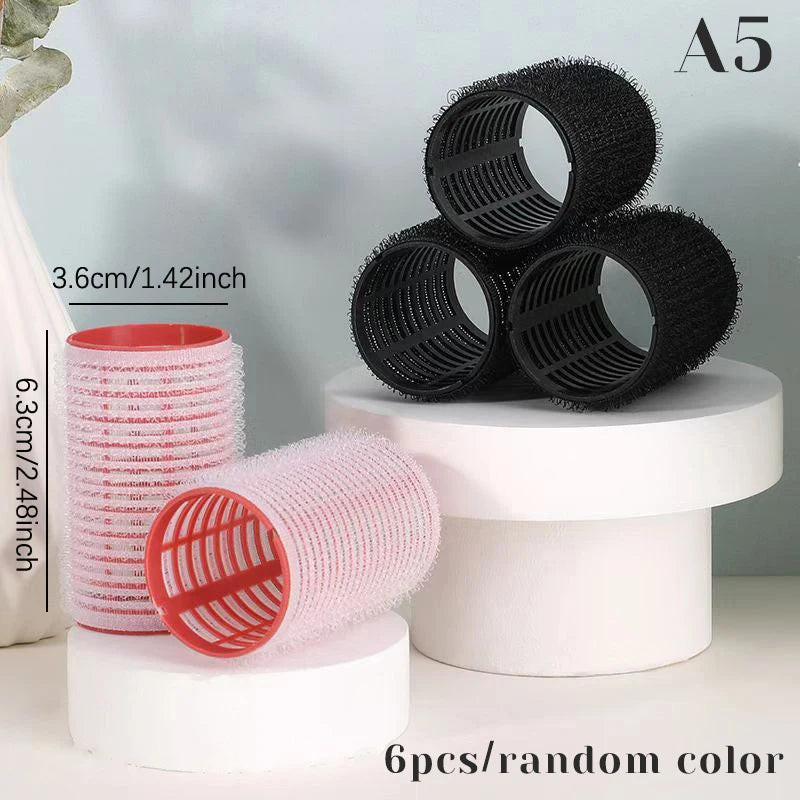 6pcs Self-Grip Hair Roller Set – Heatless Curling Rollers