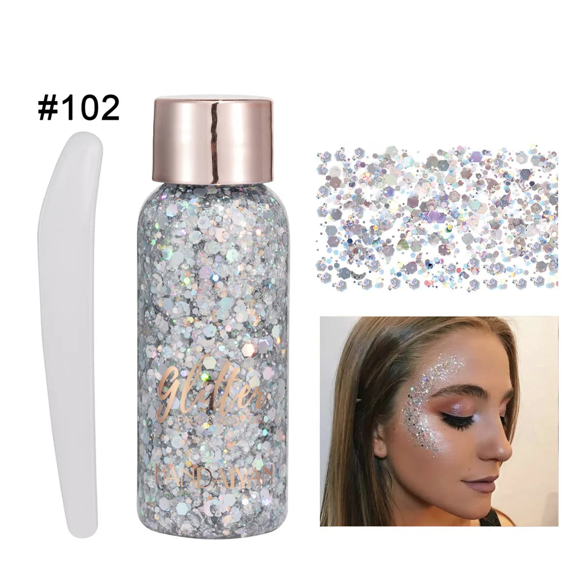 Face & Body Glitter Stickers – Rhinestone Gel Makeup for Festival