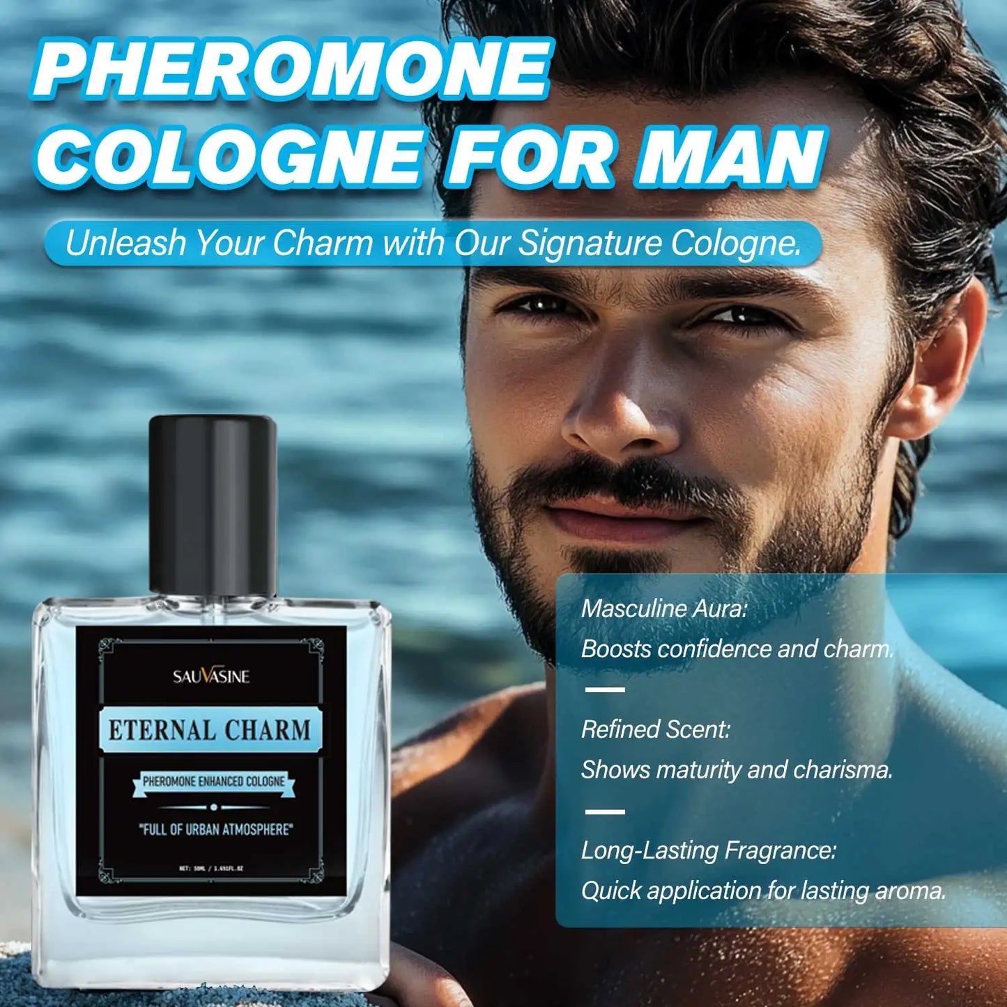 50ML Pheromone Perfume For Man Hypnosis Cologne For Men Dating Attract Women Long Lasting Pheromone Enhanced Light Fragrance