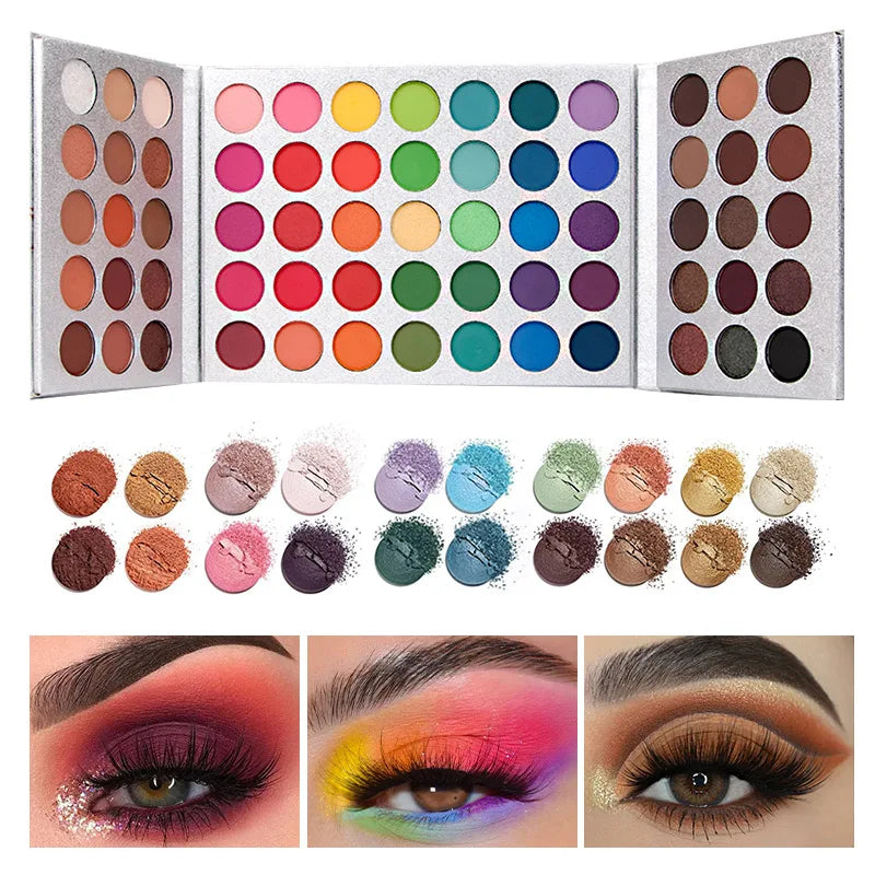 Veronni 65-Color Eyeshadow Palette – High-Pigmented Matte & Glitter Finishes