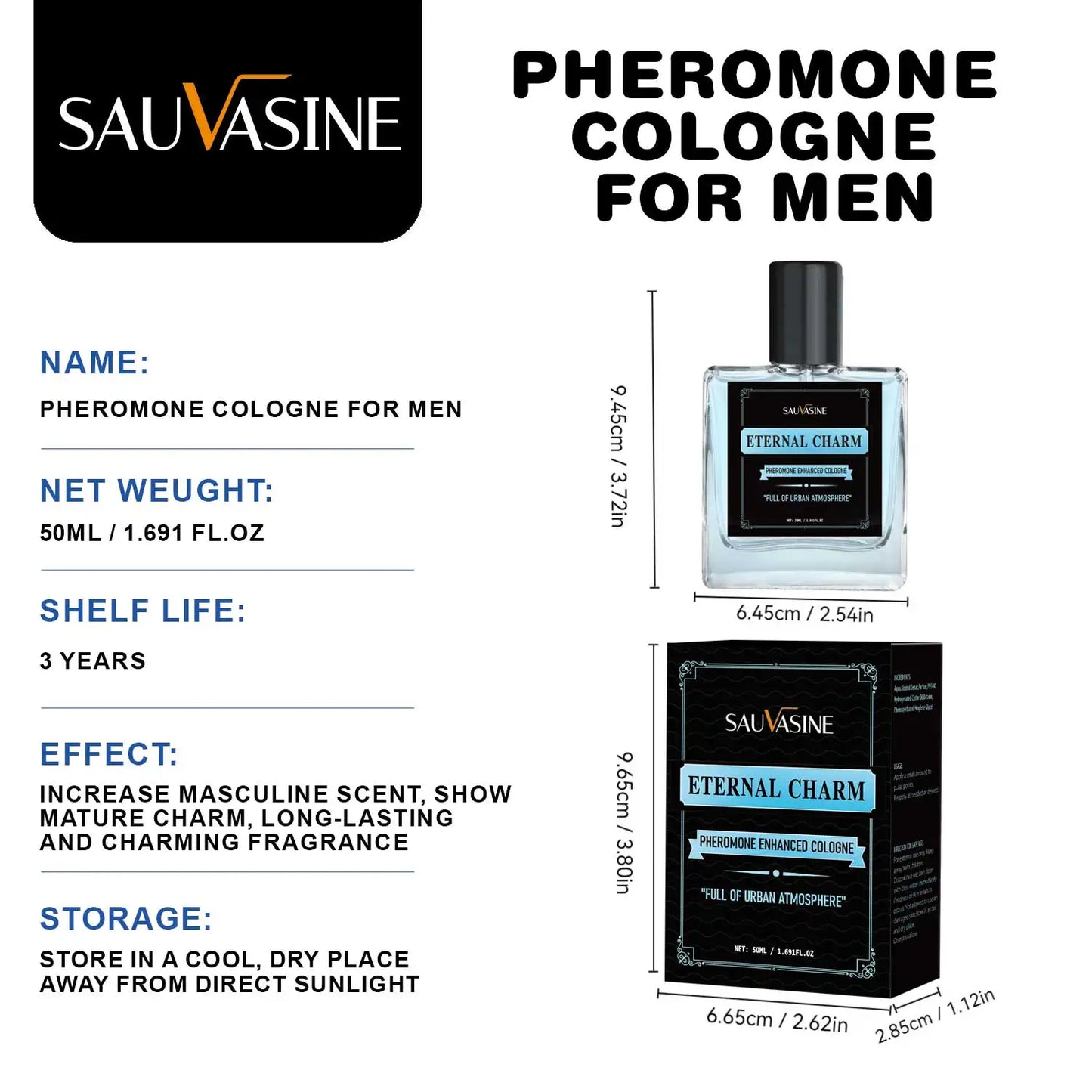 50ML Pheromone Perfume For Man Hypnosis Cologne For Men Dating Attract Women Long Lasting Pheromone Enhanced Light Fragrance