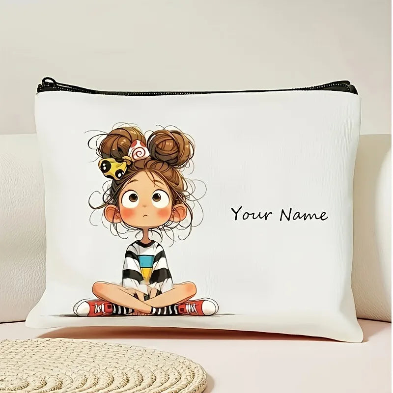 Personalized Makeup Bag – Cute Zipper Cosmetic Pouch for Women