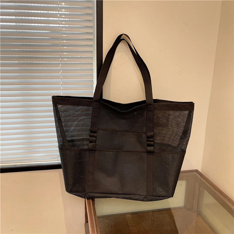 Portable Mesh Beach Bag – Travel & Storage Tote