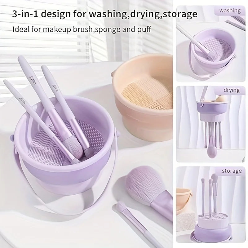 3-in-1 Silicone Makeup Brush Cleaner & Drying Rack