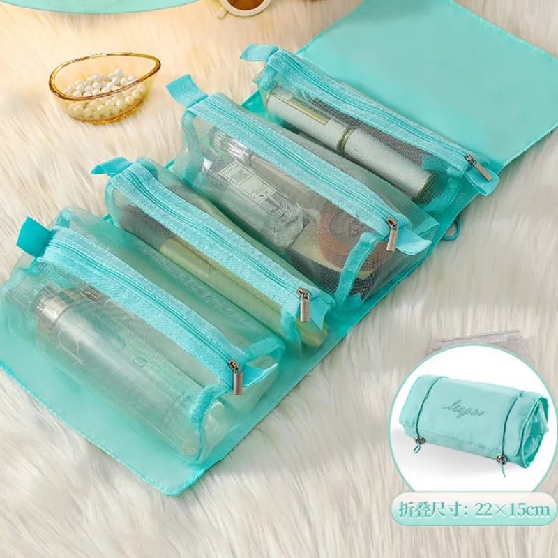 4-in-1 Detachable Cosmetic Bag – Large Capacity Travel Makeup Organizer