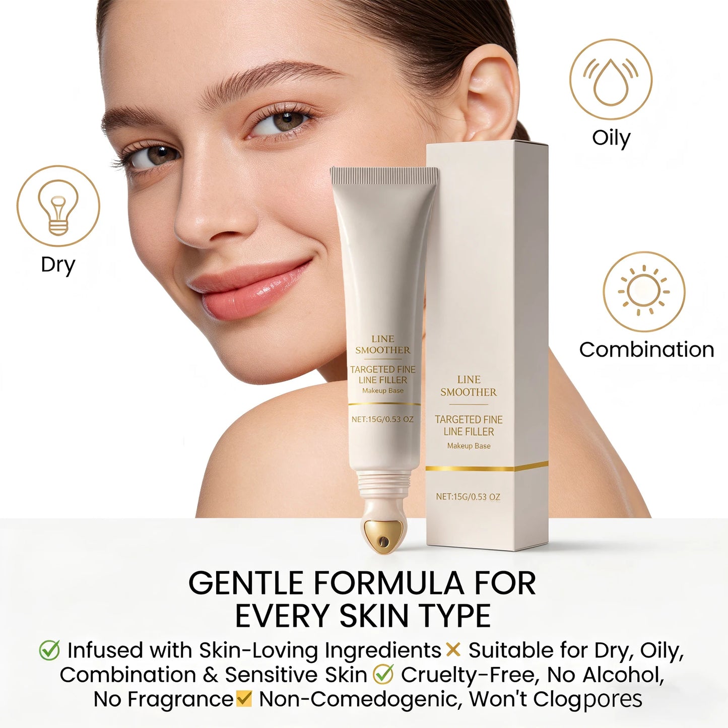Line Smoother Makeup Base – Hydrating & Pore-Minimizing Fine Line Filler