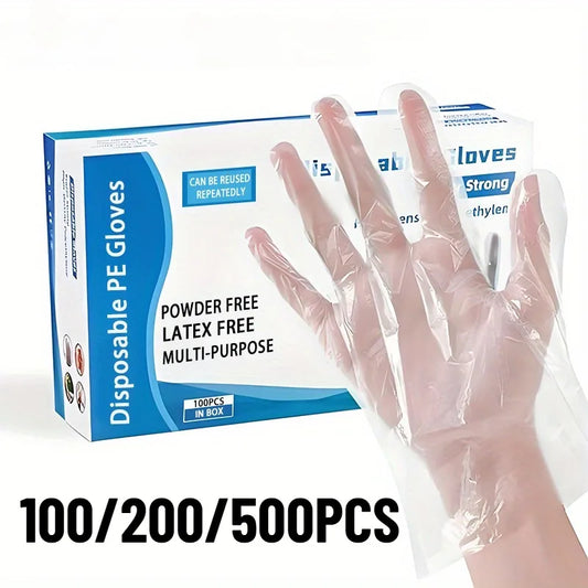 HygieneGuard: Disposable Multi-Purpose PE Gloves (100-500 Pack)