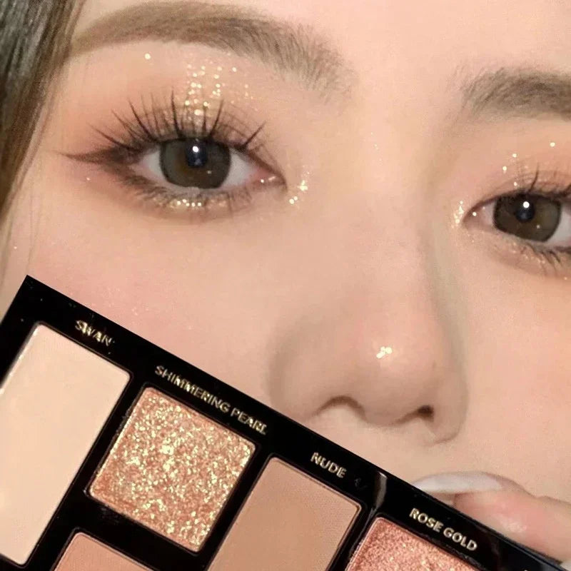 Surnelia Earth-Tone: 16-Color Matte & Glitter Eyeshadow Palette