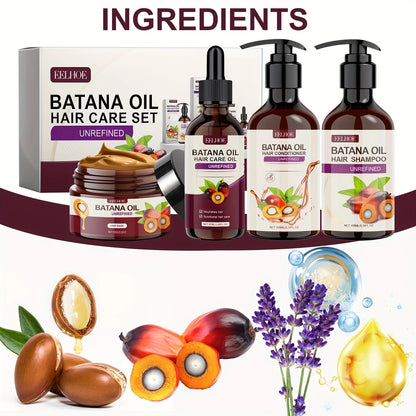 Batana Oil Hair Care Set – Shampoo, Conditioner, Mask & Scalp Oil