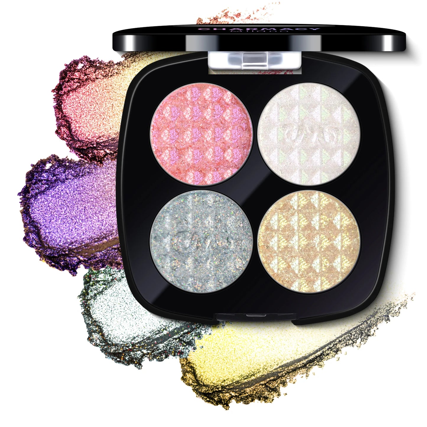 CHARMACY 4-Color Duochrome Eyeshadow Palette – Vegan Multichrome Long Lasting