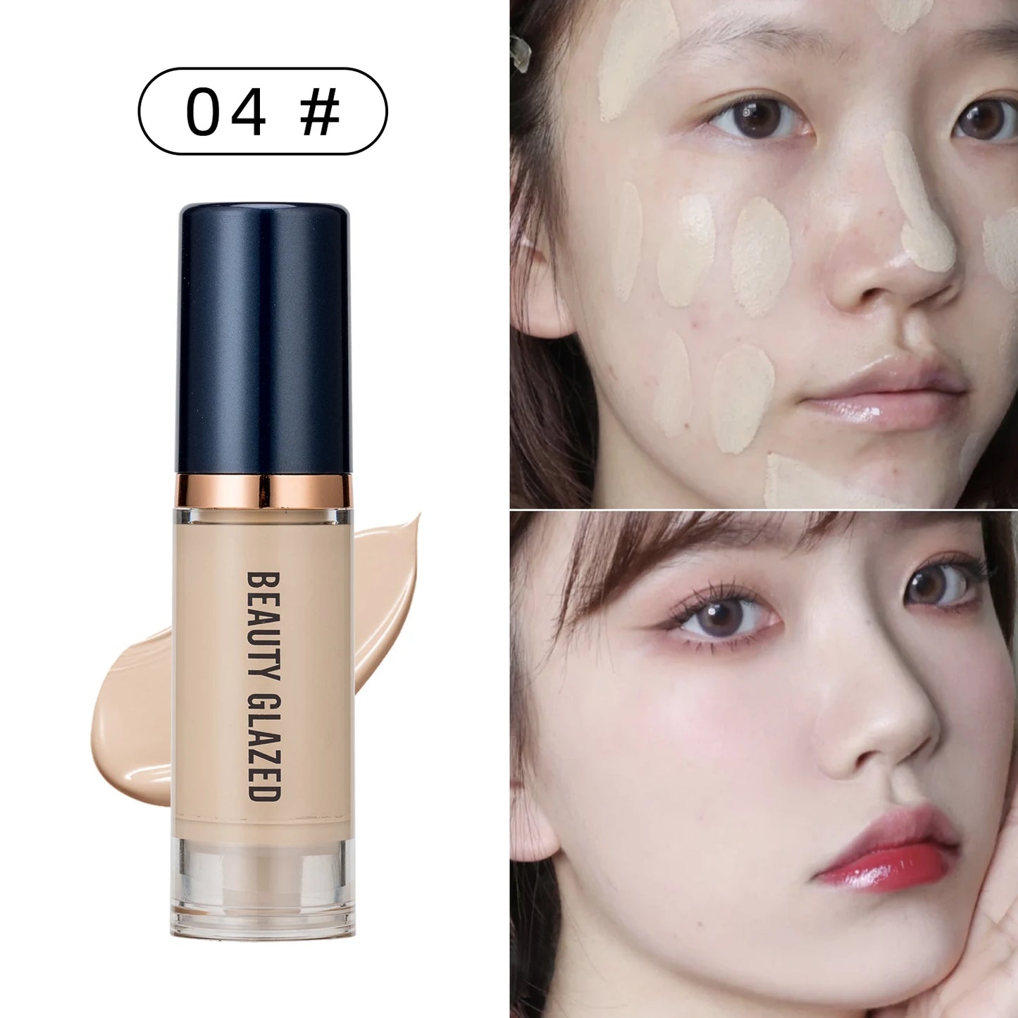 BEAUTY GLAZED Liquid Foundation – Full Coverage, Waterproof & Hydrating (6 Shades)