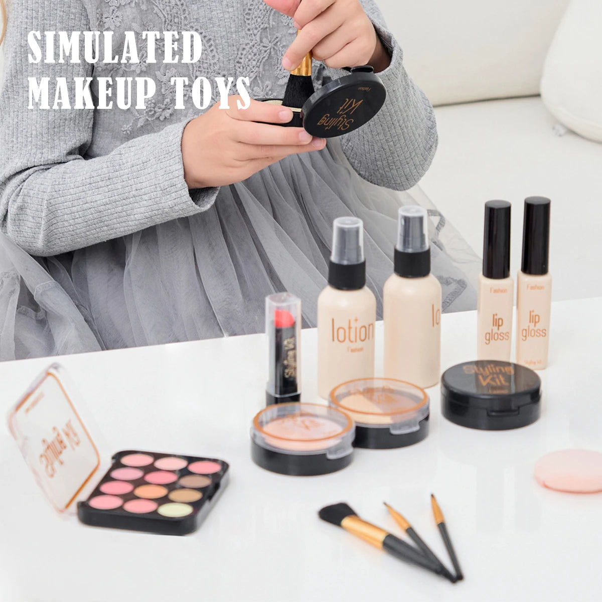 Kids Pretend Makeup Set – Simulated Cosmetic Toy Kit