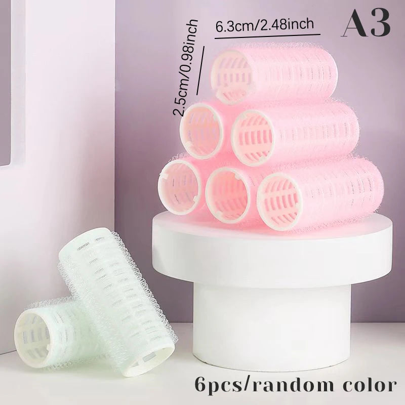 6pcs Self-Grip Hair Roller Set – Heatless Curling Rollers
