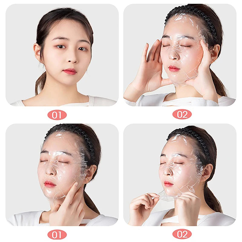 Disposable Facial Mask Wrap – Transparent Face & Neck Beauty Film