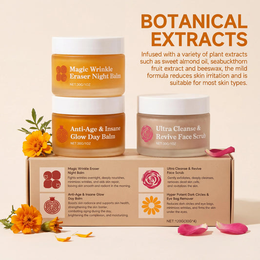 Day & Night Skincare Set – Moisturizing, Repairing & Brightening Face & Eye Care