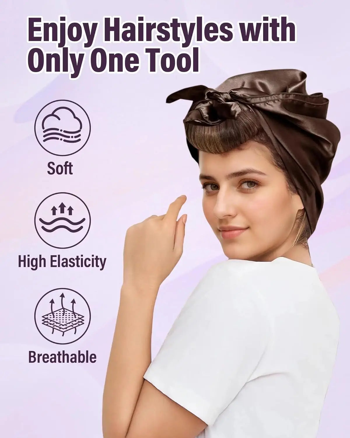 3pcs Heatless Hair Curler Set – No Heat Satin Curlers with Scarf