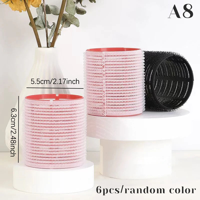 6pcs Self-Grip Hair Roller Set – Heatless Curling Rollers