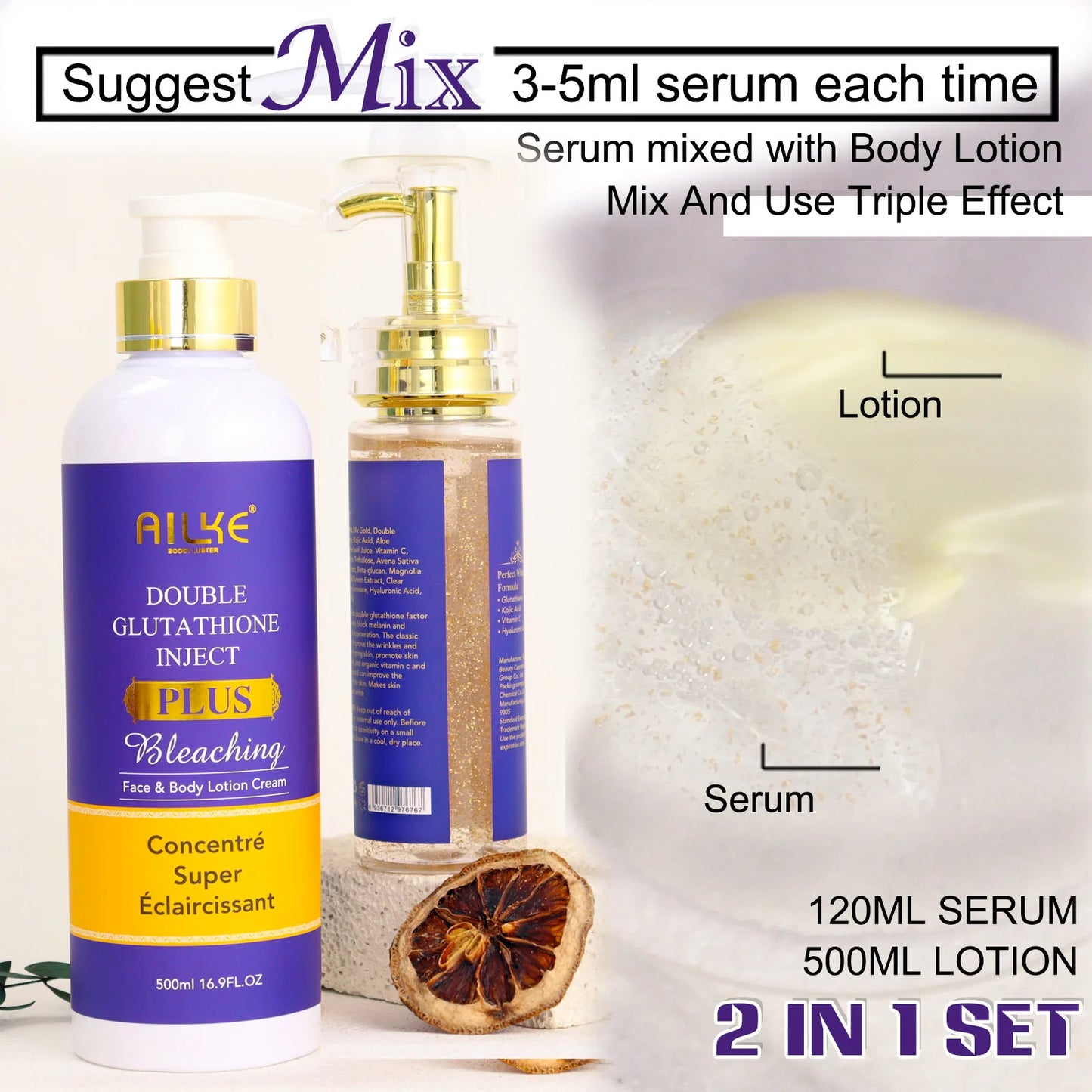 AILKE Glutathione Body Lotion – Moisturizing & Skin Tone Care