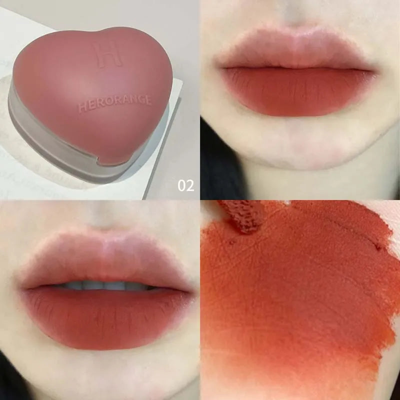 HERORANGE Lip & Cheek Mud – Matte Cream Blush with Brush