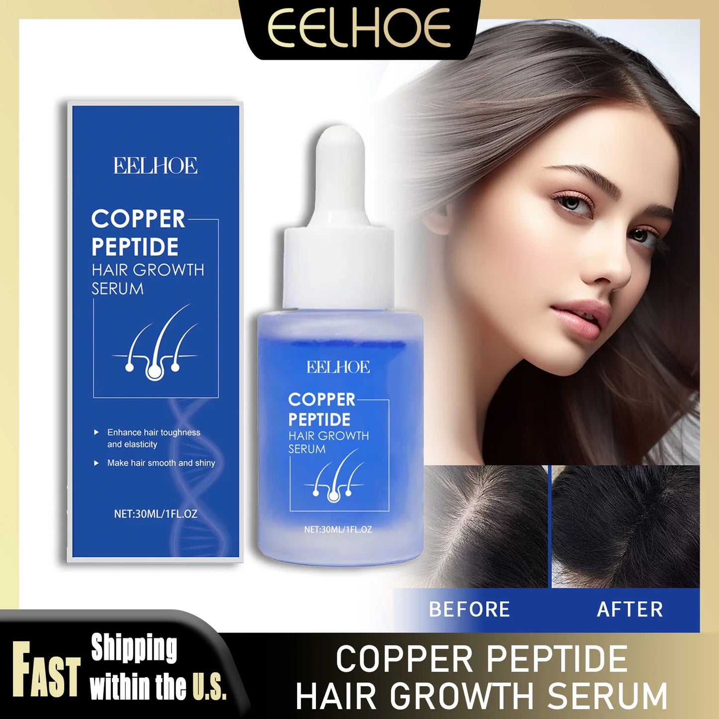 EELHOE Copper Peptide Hair Growth Serum (30ml)