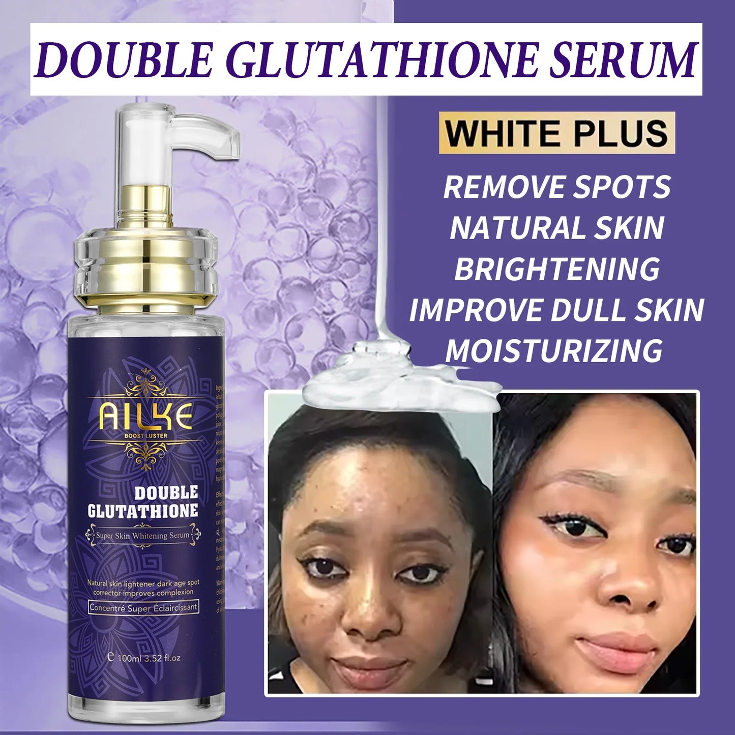AILKE Glutathione Skin Care Kit – 5-in-1 Hydrating & Brightening Set