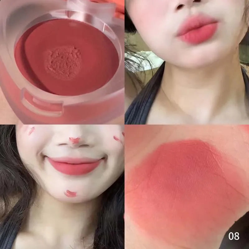 HERORANGE Lip & Cheek Mud – Matte Cream Blush with Brush