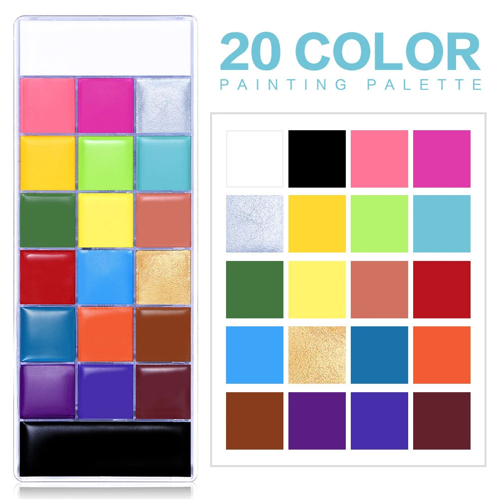 Surnelia Artist-Pro: 20-Color Face & Body Paint Palette