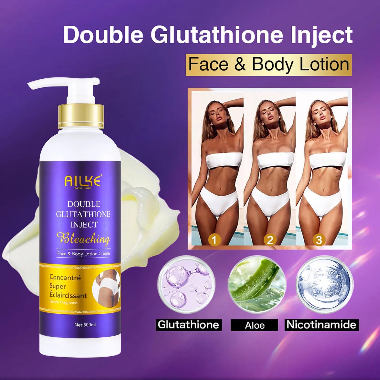 AILKE Glutathione Skin Care Kit – 5-in-1 Hydrating & Brightening Set