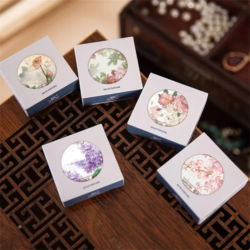 Solid Perfume Balm – Jasmine & Rose Floral Long-Lasting Fragrance (Portable)