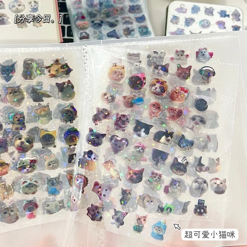 KittySparkle: 10pcs Glitter Laser Cat Stickers