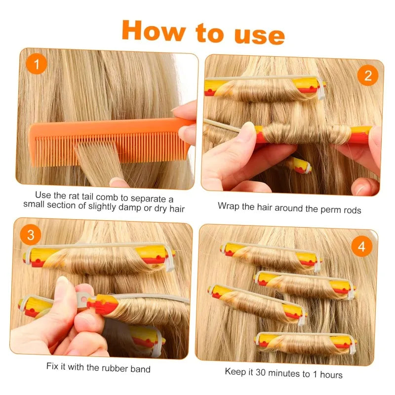 WANMEI Heatless Hair Curlers – Soft Flexi Rod Styling Set