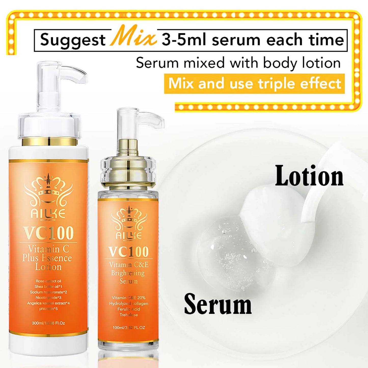 AILKE Vitamin C Skin Care Set – Collagen & Vitamin E Hydrating Care