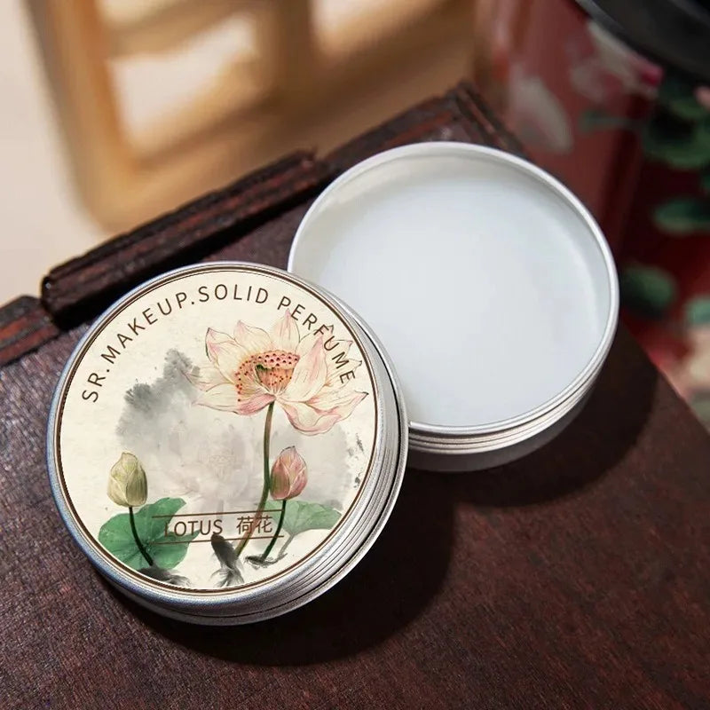 Solid Perfume Balm – Jasmine & Rose Floral Long-Lasting Fragrance (Portable)