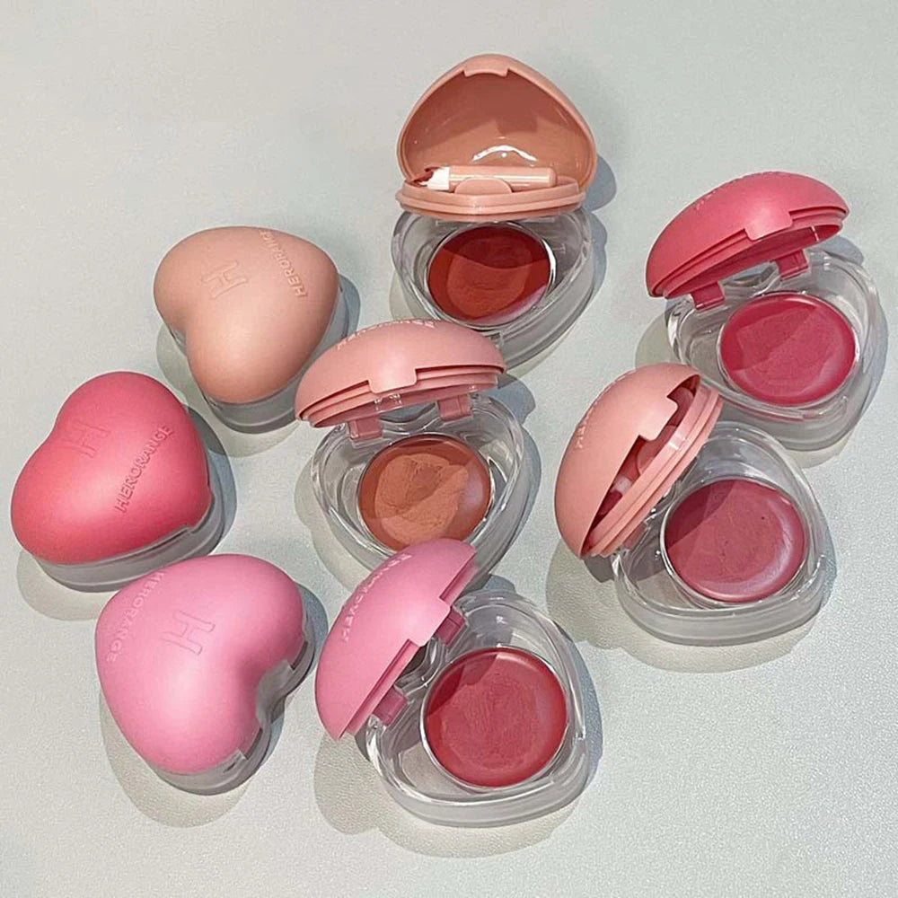 HERORANGE Lip & Cheek Mud – Matte Cream Blush with Brush