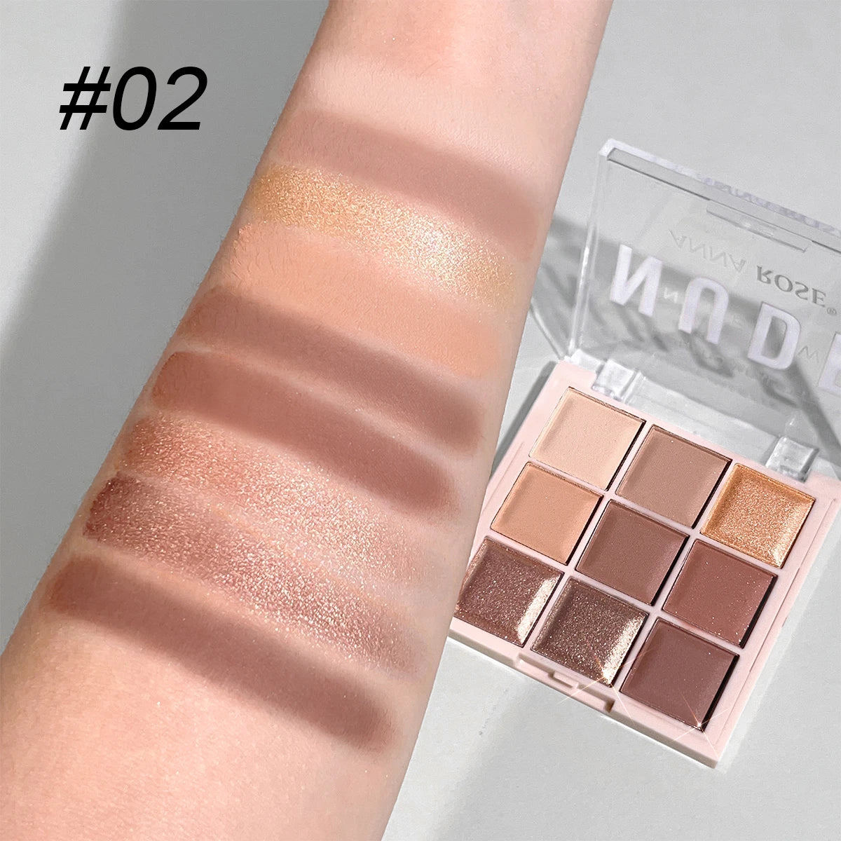 9-Color Eyeshadow Palette – Matte Shimmer Glitter Milk Tea Shades