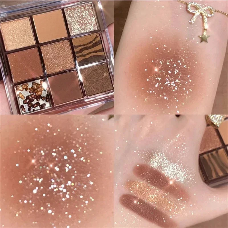 9-Color Chocolate Eyeshadow Palette – Matte & Shimmer