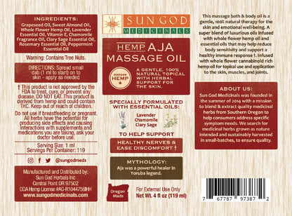 Aja Hemp Massage Oil - 4 oz.