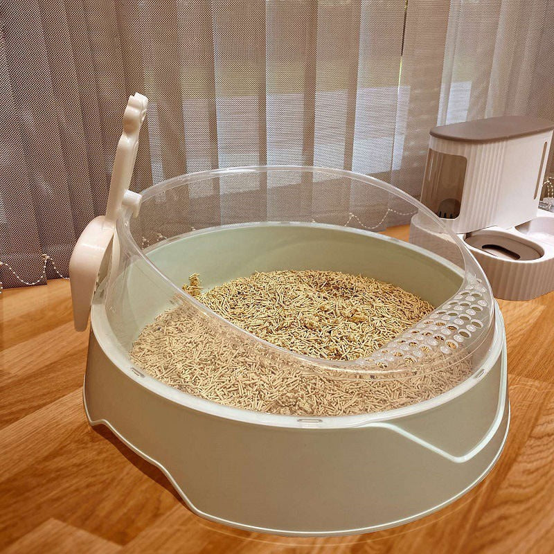 Spacious Semi-Private Cat Litter Haven with Scoop