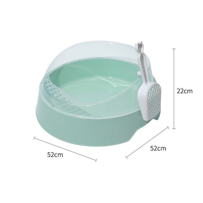 Spacious Semi-Private Cat Litter Haven with Scoop