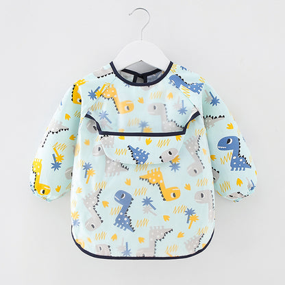 Waterproof Cotton Bib for Kids - Long Sleeve Feeding Apron